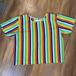 Nova Vintage Fabric Box Top - Bright Stripe