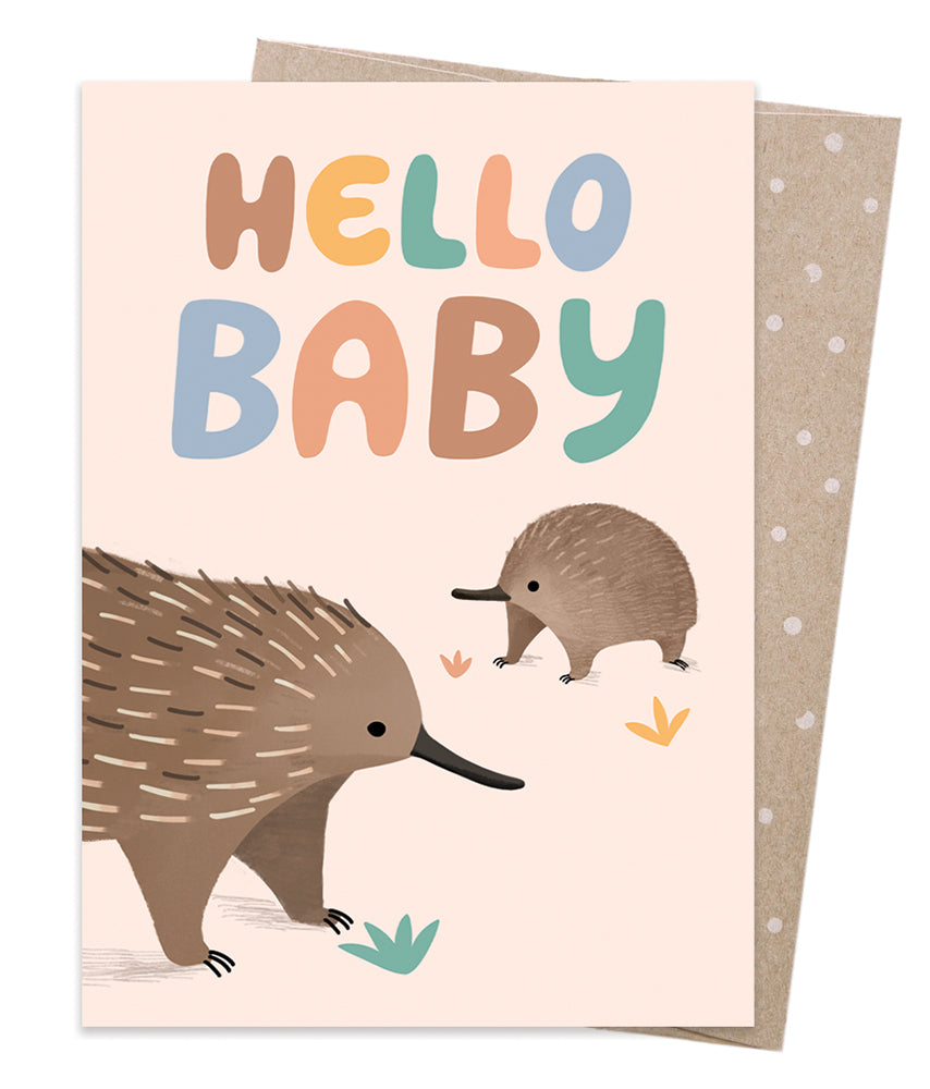 Greeting Card - Hello Baby Echidna