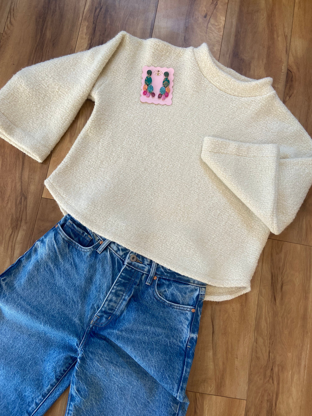 Alexandria cropped jumper - Cream Woollen Boucle