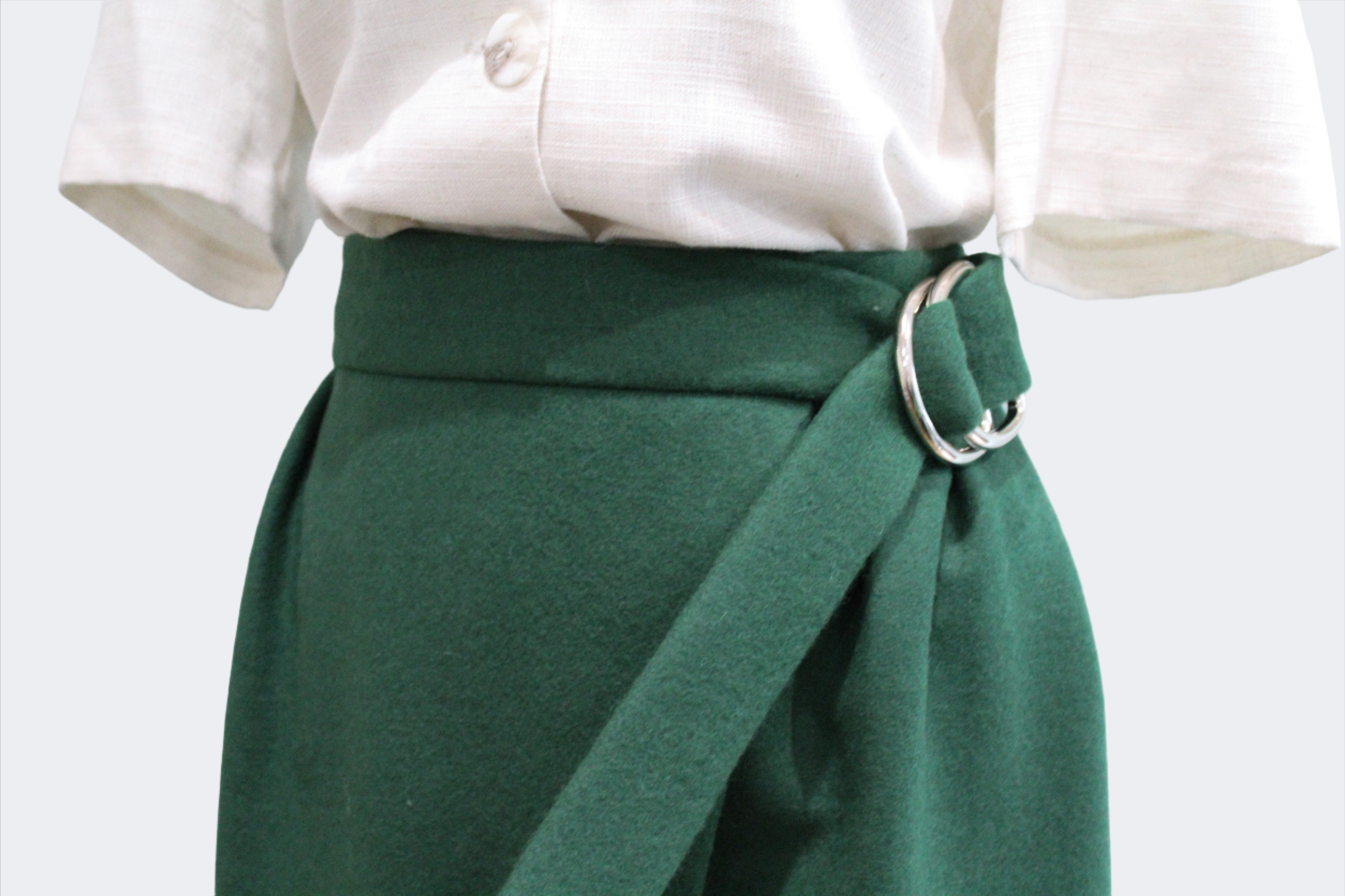 Emerald green wrap skirt best sale